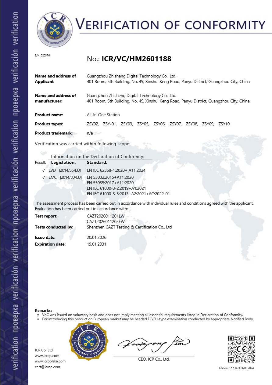 Guangzhou Zhisheng Digital Technology Co., Ltd. Certifications
