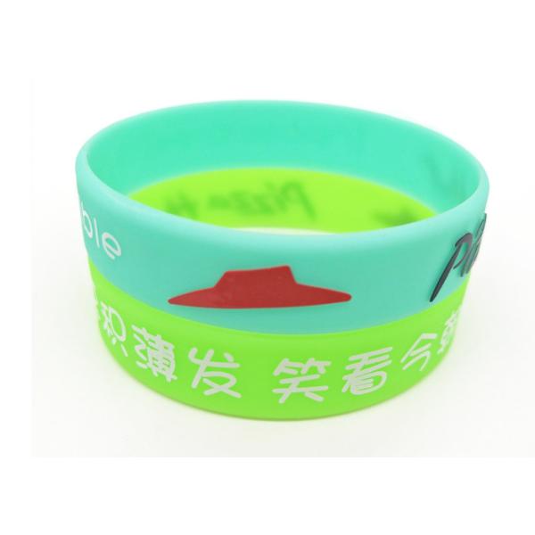 Custom Silicone Bracelet Bangle Luminous Wristband Bracelet Recessed Silicone Bracelet