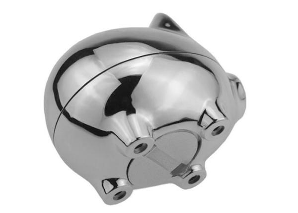 Laser Engraving Metal Houseware Zinc Alloy Silver Plated Mini Coin Bank