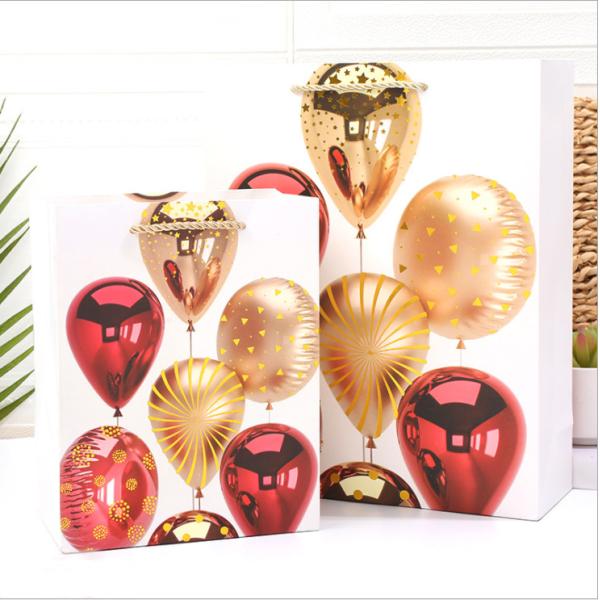 ODM Shopping Gift Bag Clothing Birthday Balloons Printing Logo Ivory Board Paper