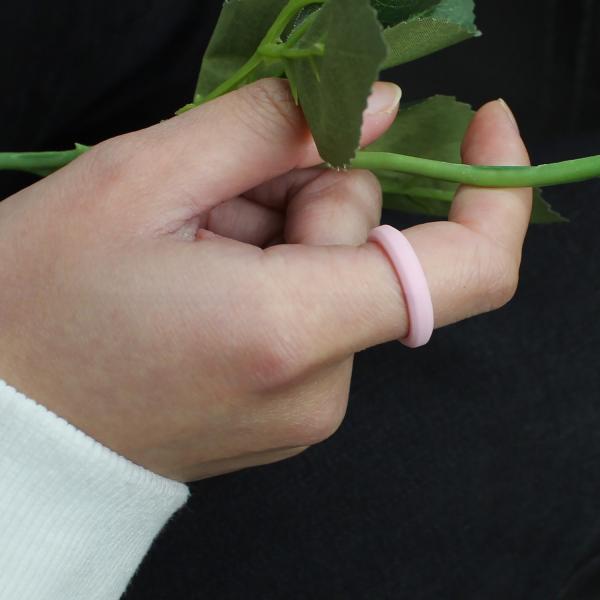 Third Party Appraisal Women's Silicone Wedding Band 4mm Beveled Edges Breathable