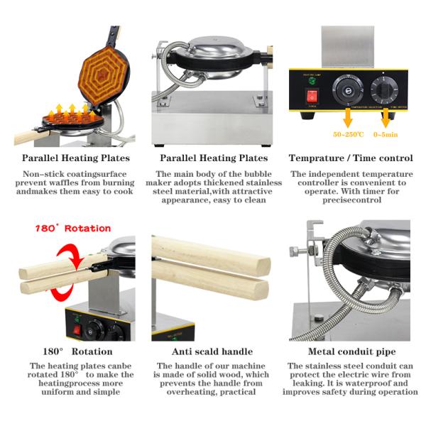 2023 Мини вафлесопёрщик из нержавеющей стали для бельгийских вафлей и закусочных