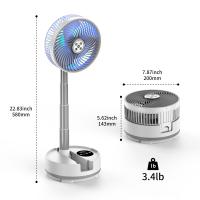 Ventilador Socool 20000mAh 9a Velocidad Pantalla de color 8h Temporización Ventilador plegable USB Fuente de alimentación de emergencia Carga Tipo-C LED Ventilador de mesa ajustable