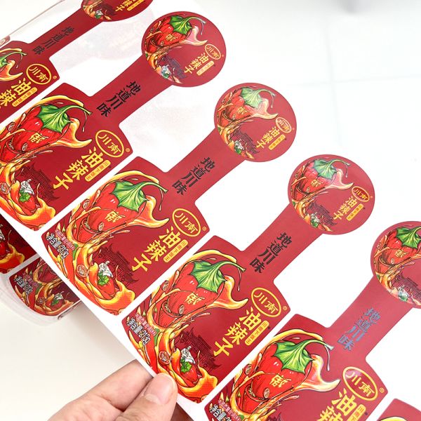 Customized Printed Brand Peanut Butter Food Label Sticker Chill Sauce Ketchup Waterproof Adhesive Jar Label Sticker Roll