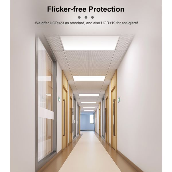Dimmable LED Flat Panel Light with Anti-Glare Design and 50000 Hours Lifespan for Home and Office