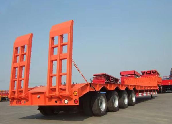 Customization 3/4/5/6/7 Axle Low Bed Trucks Semi Trailer For Large Equipment Transport