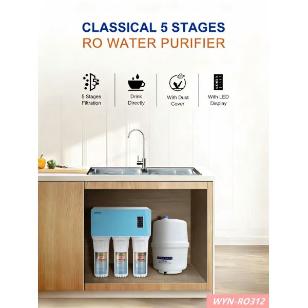 5 Stage Undersink RO Water Purifier Leak Proof With LED Smart Display