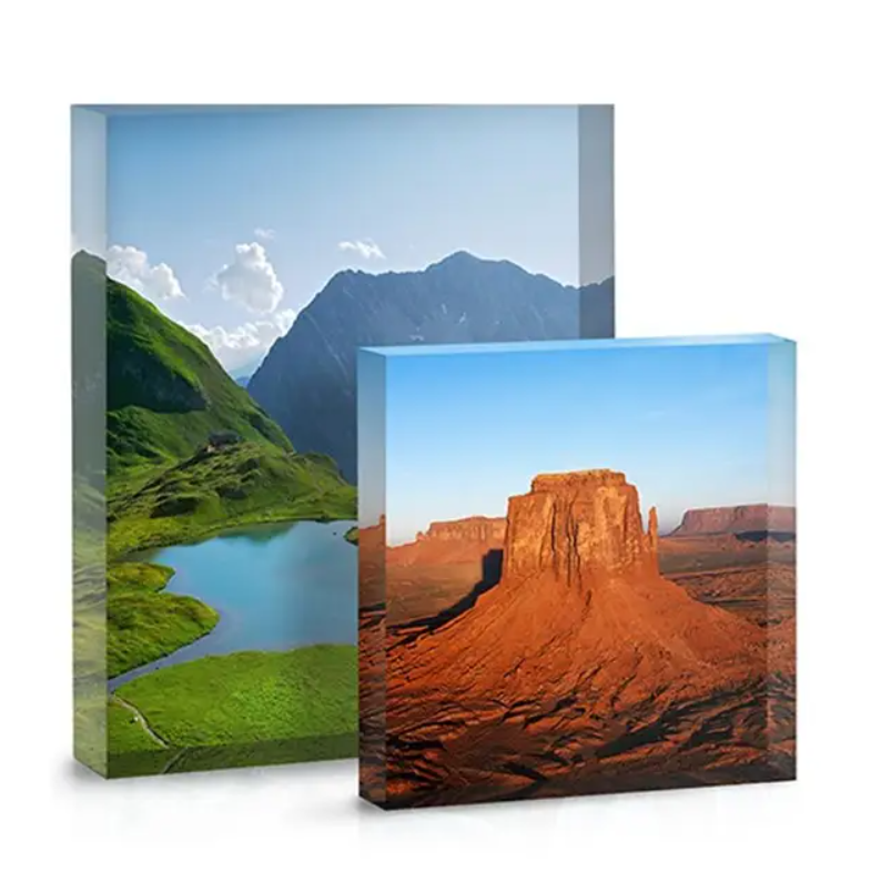 High Transparency Scratch Resistant Custom Acrylic Block For Modern Photo Display