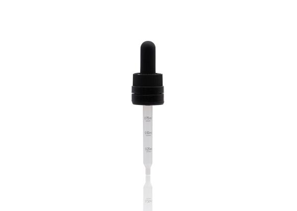 fechamento de alumínio de superfície liso de 18mm Matte Black Child Proof Dropper