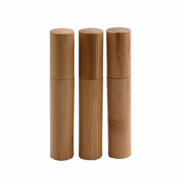 Custom Engraved Bamboo Roller Bottles 10ml Perfume & Essential Oil Roll On Stainless Steel Ball & Engravable Surface