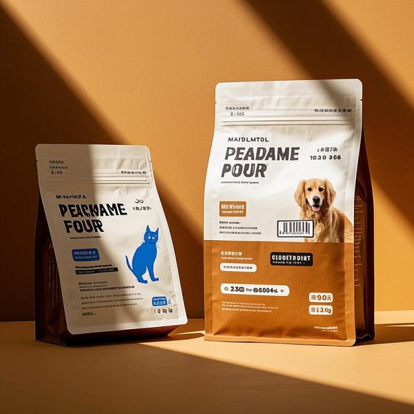 Resealable Kraft Paper Pet Food Packaging Bag Biodegradable OEM Logo Printing Service