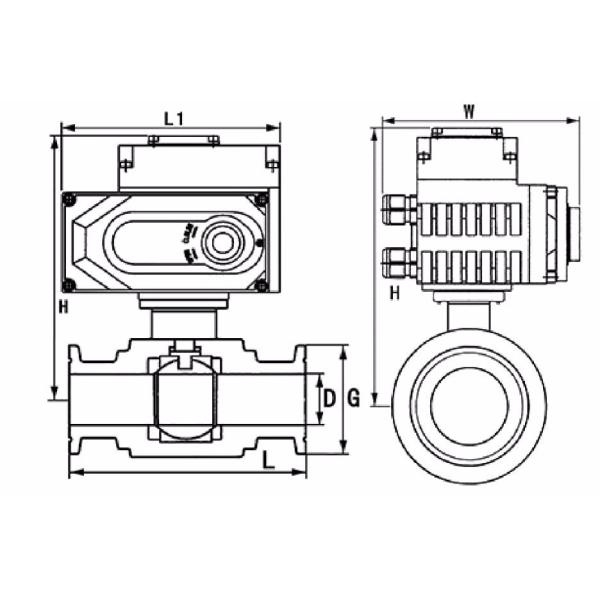 Фланец соединяет шариковый клапан нержавеющей стали ДН50 электрический санитарный