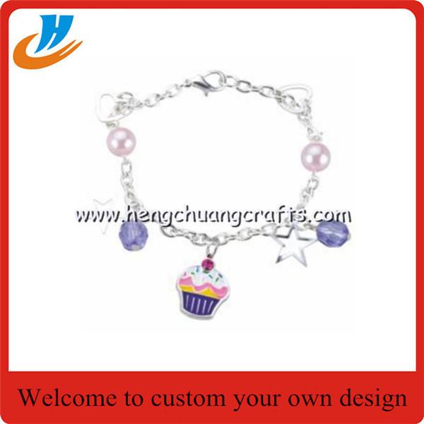 Fashion Silver Plated Jewelry DIY Butterfly Star Beaded Charm Bracelet