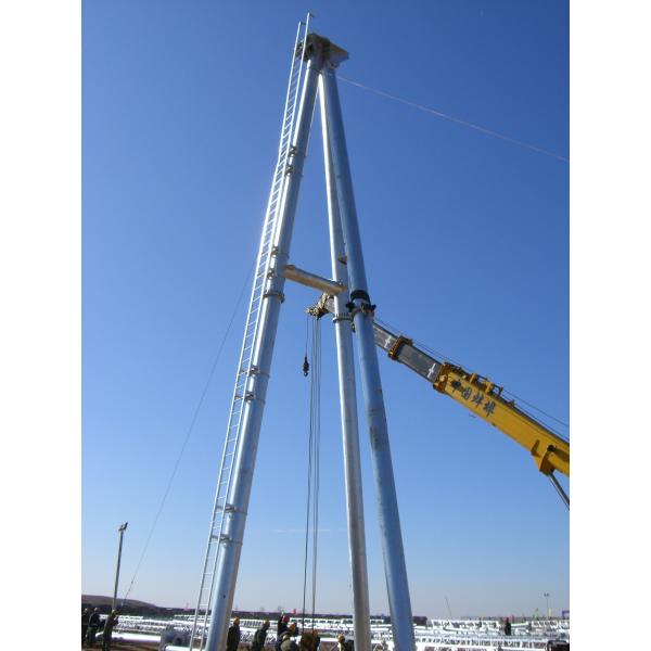 Hot Dip Galvanized Steel Tapered Electrical Power Pole Q345 For Transmission Line