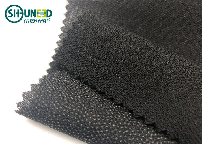 White And Black Color Broken Twill Weave Elastic Twill Weave Fusible Interlining Woven Interlining