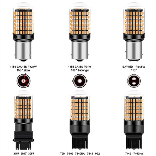 Automotive Lighting Solution 2 Pieces PY21W LED Bulb Long Lifespan Waterproof