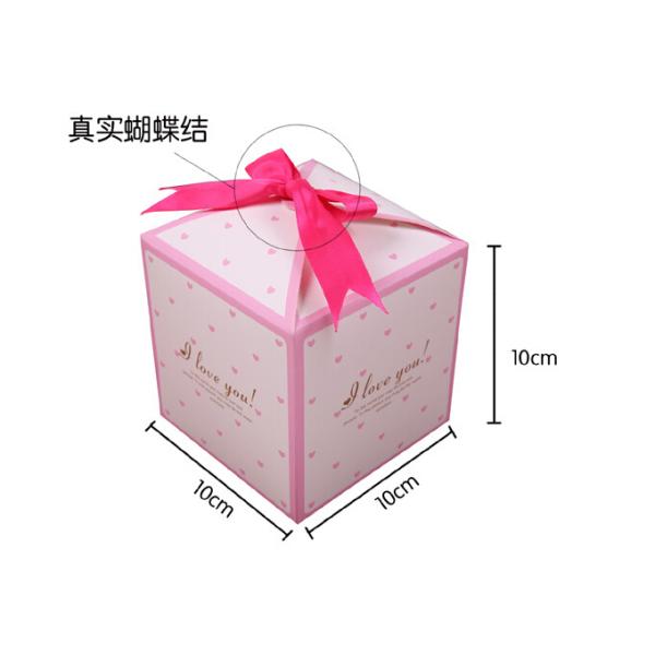 Wholesale Valentine's day gift box with pink Ribbon