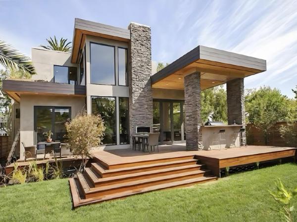 Prefabricated Quick Assemble Modern Light Steel Frame House / Prefab Steel Villa