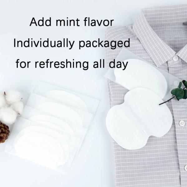 40pcs Ultra-thin Underarm Sweat-absorbing Sticker with Polymer Mint Silver Ion Non-woven Airlaid Paper SAP Pulp PE Film
