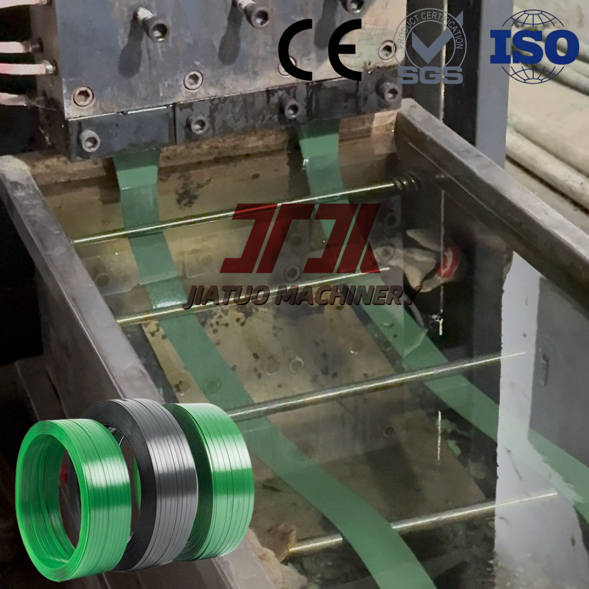 Green Embossed Plastic Strapping Pet Packing Bricks Timbers 16mm Width Pet Plastic Strip