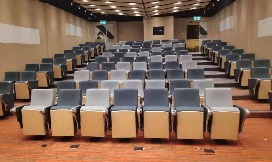 Fabric Adjustable Armrest Leather Modern Movie Theater Seats Featuring Continuous Row Linkage System For Auditoriums Cinemas