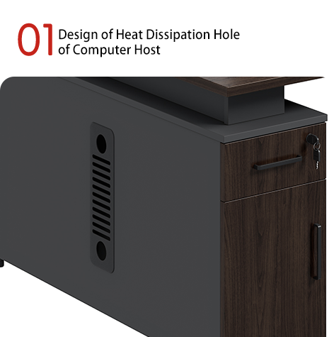 Modern Wooden Workstation Desks with Storage Space Facing Each Other Freestanding Design Easy Assembly