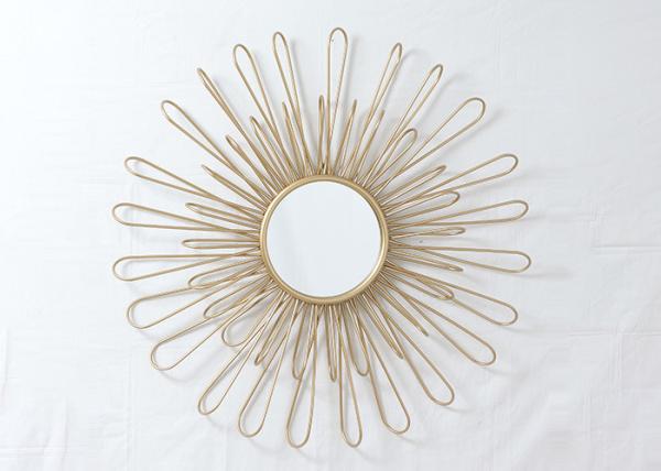 Modern Stylish Home Decoration Gold Sun Mirror Wall Decor