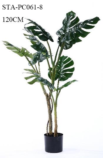 Small Size Artificial Decorative Trees Split Philodendron Monstera Tree In Green Color