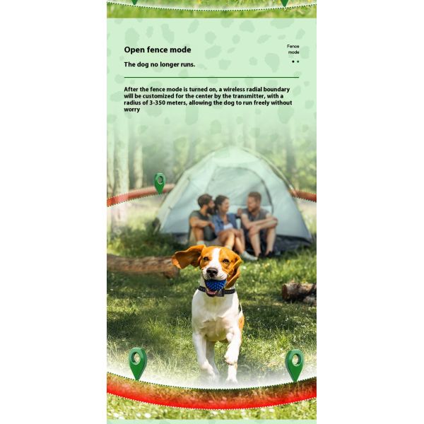Portable Waterproof Rechargeable Wireless GPS Electronic Dog Fence Trainer Handheld Barking Stop Two-in-One Nylon Plastic Pet