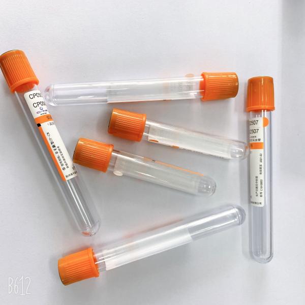 Do tubo superior alaranjado do sangue do ANIMAL DE ESTIMAÇÃO 13*75mm de Bcs prova de superfície interna lisa do escapamento