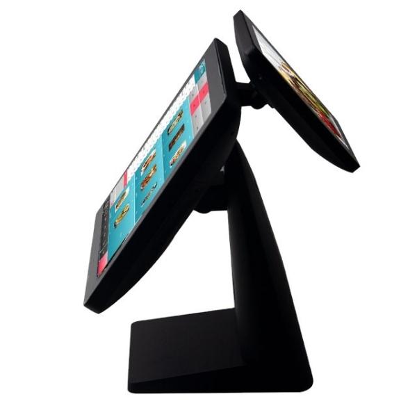 Aluminium Alloy Straight Stand POS System Machine with 15 inch/15.6 inch Main Screen