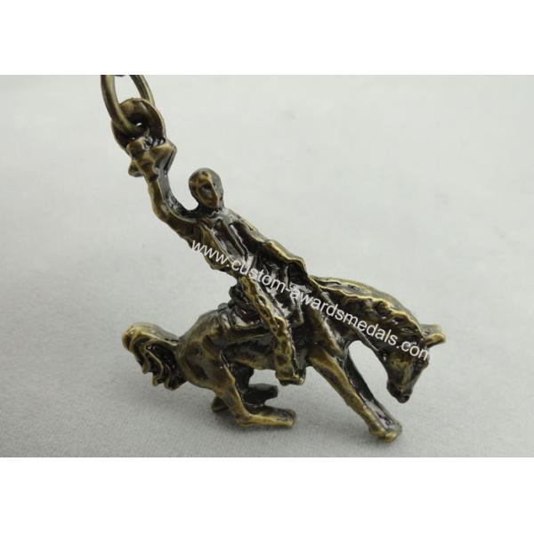 Promotional Gift Fashion Full Relief Horse Man Key Chain, Die Casting with Pewter, Antique Brass