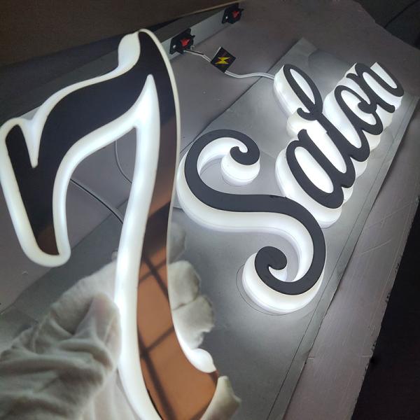 3D Acrylic LED Logo Wall Signage Hair Salon Decoration Beauty Light Signs Backlit Electronic Letters LED Acrylic Light Sign