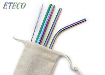 Small Glasses Cups Child Stainless Steel Cocktail Straws For Family Party
