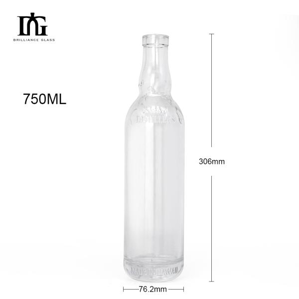 Body Material Glass 750ml 500ml Whiskey Gin Whisky Bottle for Beverage and Perfume