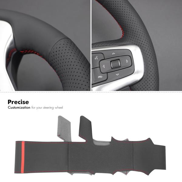 Hand Sewing DIY Artificial Leather Steering Wheel Cover For Chevrolet Silverado 1500 2500 3500 Blazer Suburban Tahoe 2019-2023