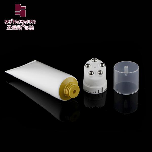 PE Cosmetic Squeeze Tubes D40mm With Slanted Surface 5 Roller Ball Mouth Filling