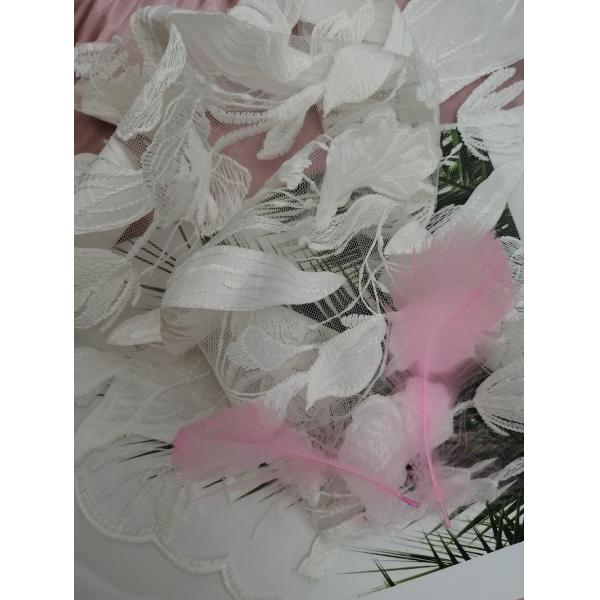 Белый лазер отрезал ткань шнурка прорезной вышивки вышивки Applique Тюль