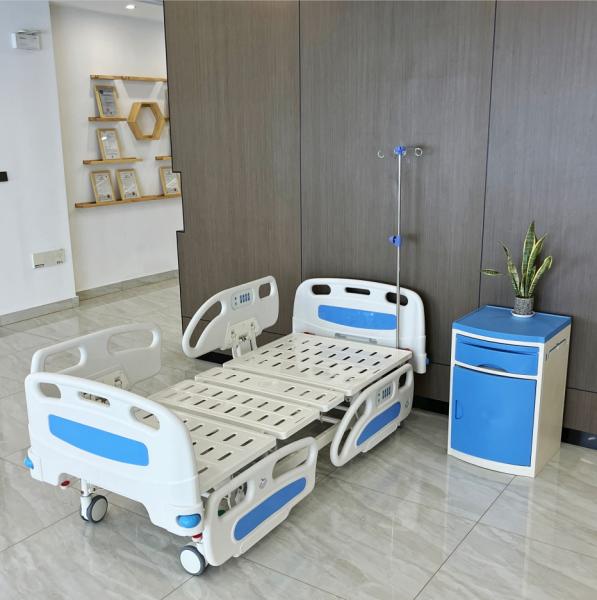 Blue Adjustable Electric Hospital Bed Five Function Hospital Bed