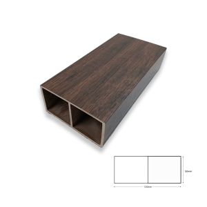 50*100mm WPC Wall Panel Outdoor Square Timber Tube Hollow Waterproof Partition Cladding