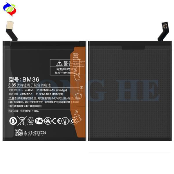 Batería BM36 de alta capacidad para Xiaomi 5S Baterías de teléfono recargables BM36 Codin