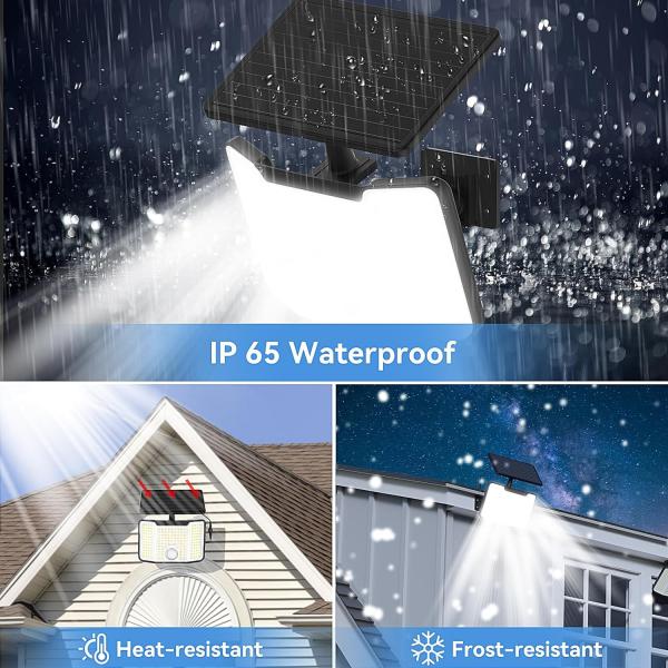 Éclairage solaire extérieur de 3000 lumens économe en énergie Éclairage murale IP44