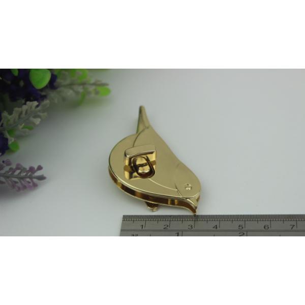 Ladies handbags metal bird pattern high quality light gold turn twist locks