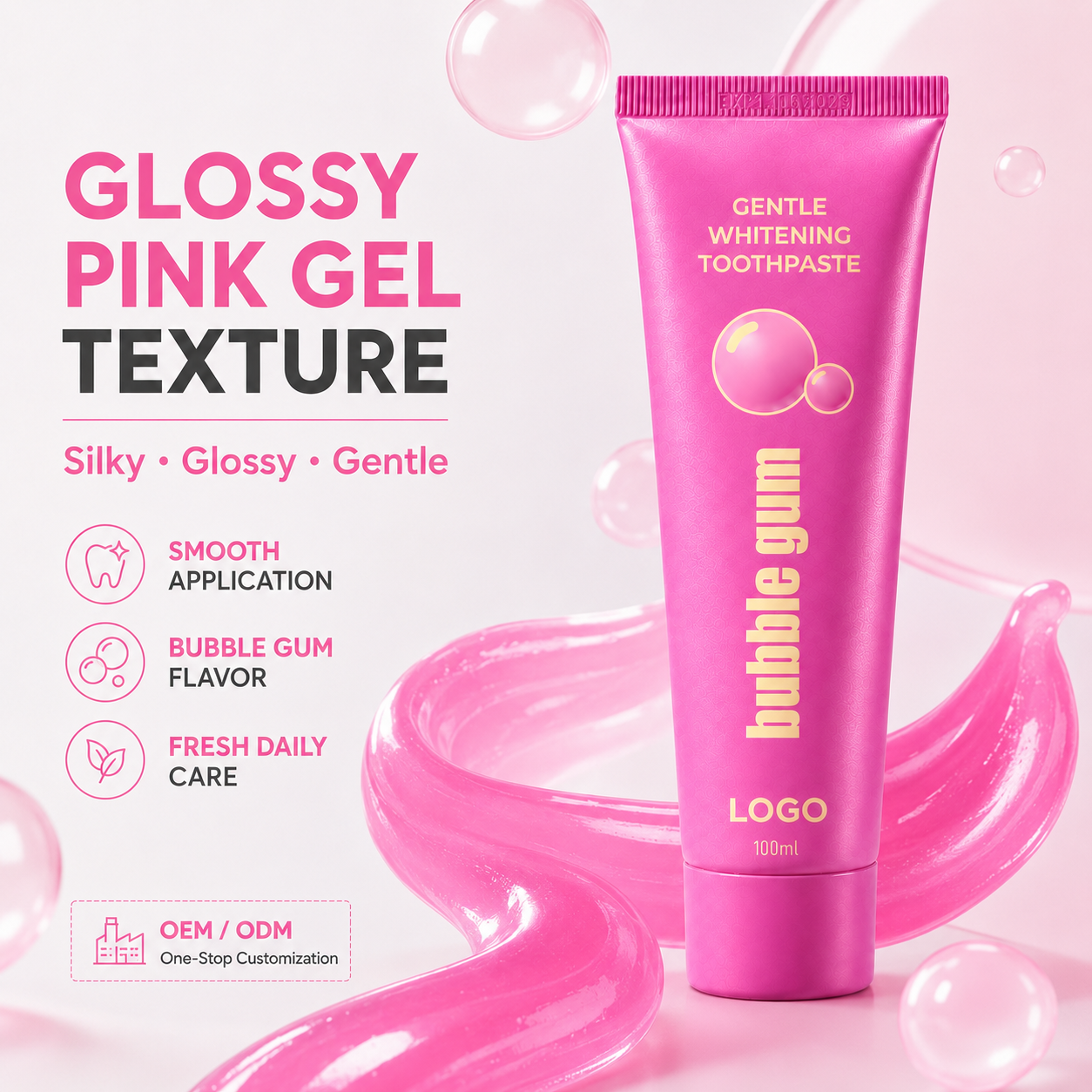 High Quality Custom Herbal Whitening Toothpaste Bubble Soda Oral Cleansing Natural Mint Flavor Protects Gums Supports OEM Anti-Cavity Home Use