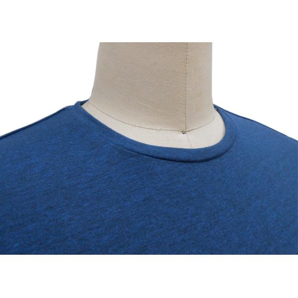 Navy Blue Melange Mens Polo T Shirts With Dot Shade Print Quick Dry Function
