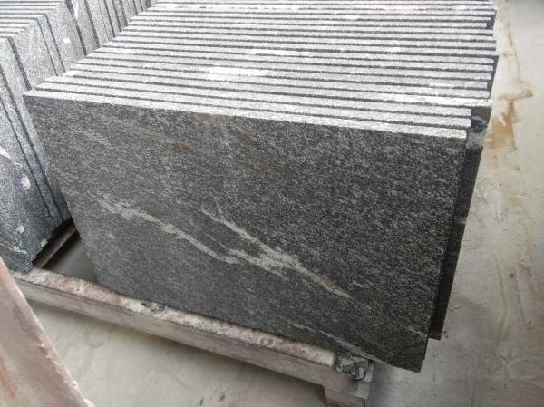 Black With Snow White Natural Stone Slabs Nero Biasca Granite Pavement Stone