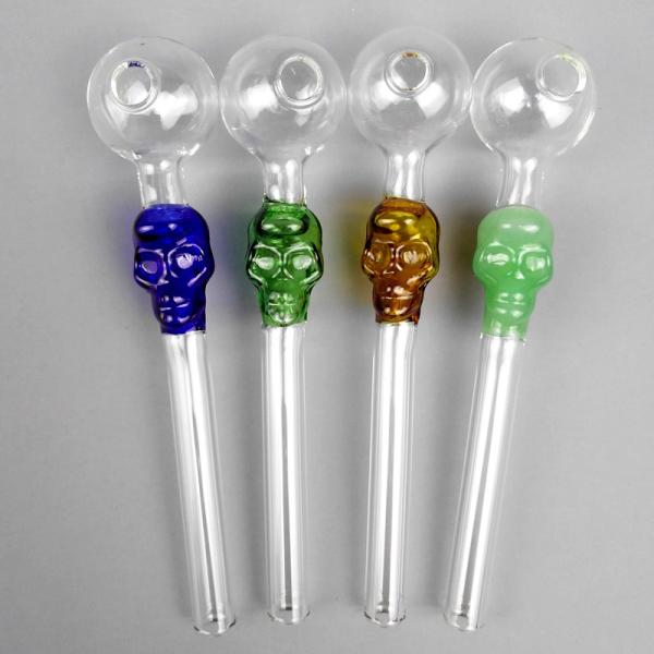 14cm Length Colorful Hookahs Straight Oil Burner Pips , Tobacco Pipe Glass Material