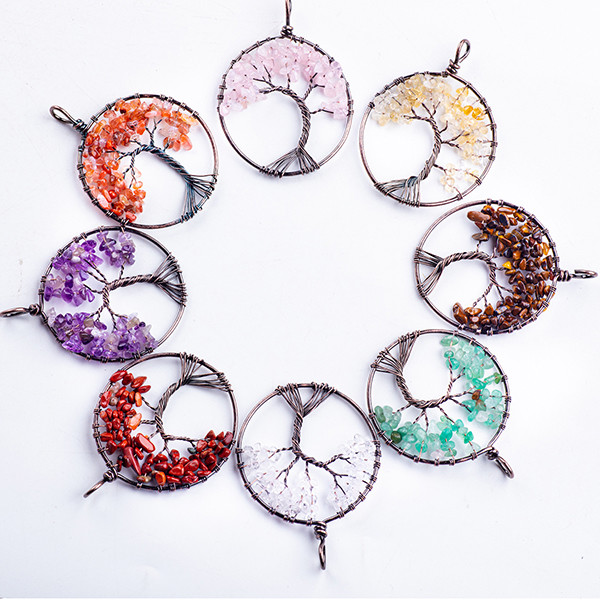 Духовная медитация Дерево жизни Чакра Лечебный камень Ожерелье Ювелирные изделия