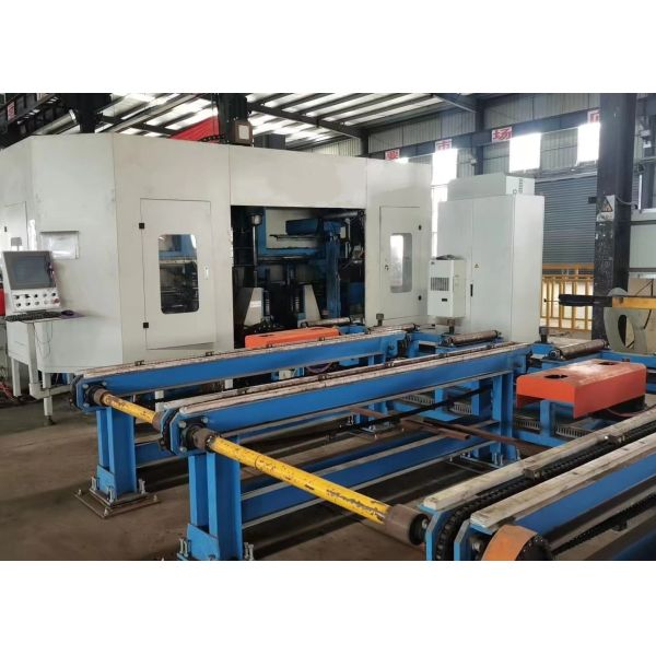 PLC Control Method  CNC 3D I Beam Drilling Shearing Machine Line 3×11KW Motor Power