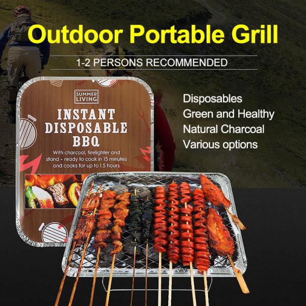 Одноразовая гриль для барбекю сетка одноразовая гриль с бамбуковым углем